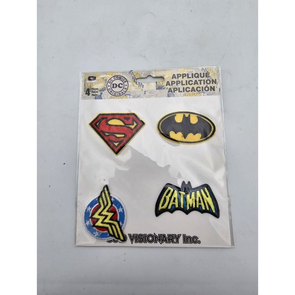 4 Dc Comics Superman Batman Wonder Woman Hero Iron on Embroidered Patch Set